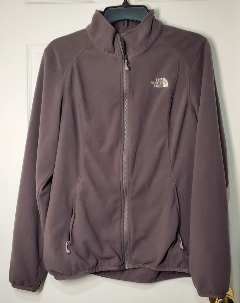 The North Face Womens Large Gray Fleece Jacket Full Zip Outdoor Hiking L/G